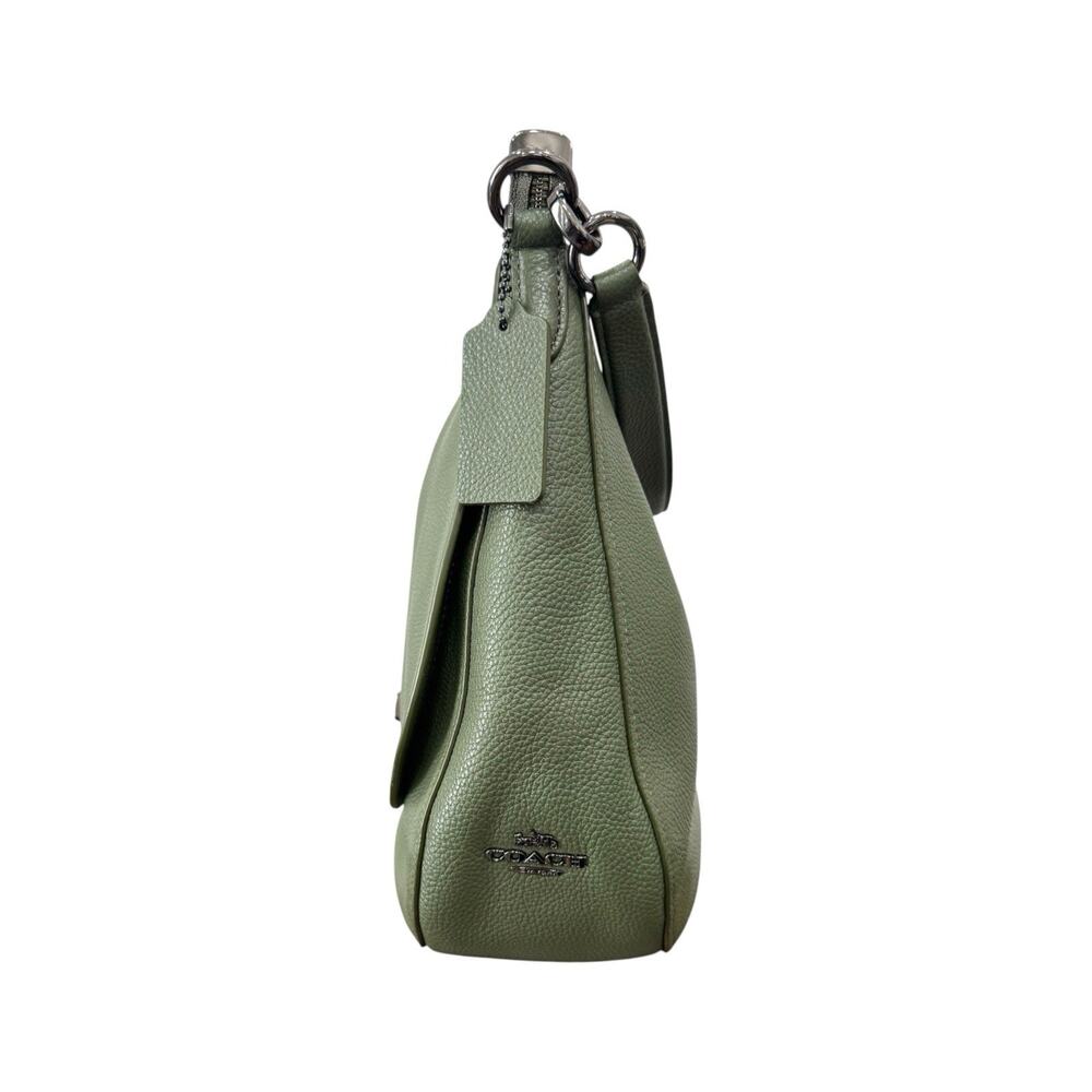 Coach 36762 Olive Pebbled Leather Hobo Crossbody Bag Gunmetal Turnlock Dust Bag - Picture 10 of 16